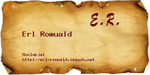 Erl Romuald névjegykártya